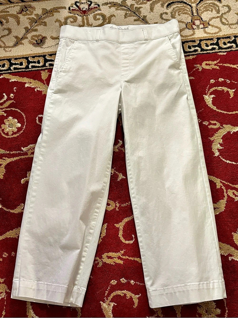 Gloria Vanderbilt Shape Effect High-Rise Wide Leg Crop Wide Leg Crop White Size
